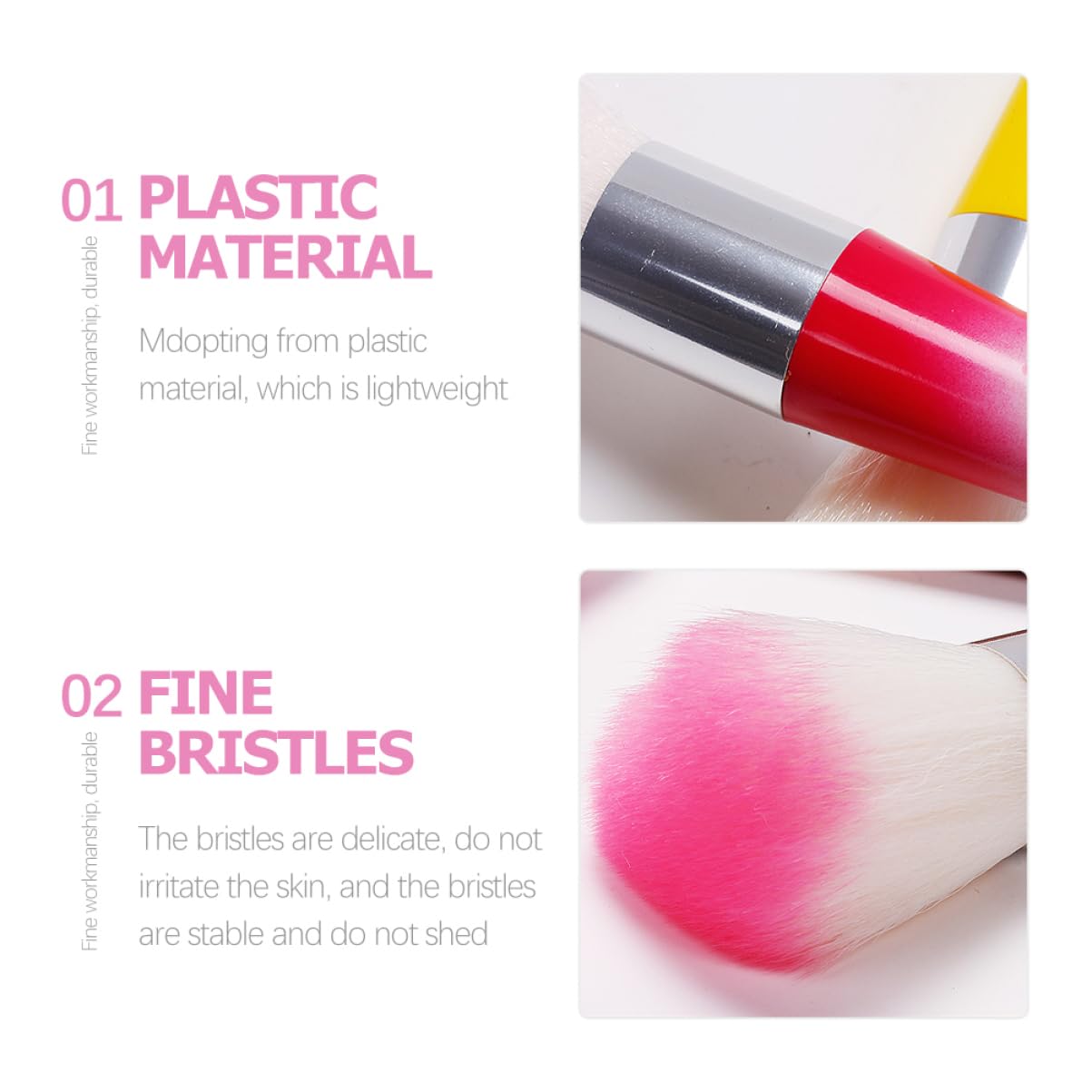 FOMIYES 20 Piezas Cepillo De Manicura Cepillo De Rubor Cepillos De Uñas Para Arte De Uñas Limpieza De Uñas Pincel Acrílico Base De Maquillaje El Plastico Herramientas De Belleza Ligero