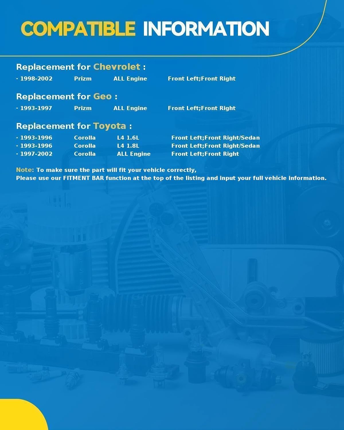 PHILTOP Front Struts for Corolla 1993 1994 1995 1996 1997 1998 1999 2000 2001 2002, Shock Absorber Complete Suspension 271952+271951, Struts with Coil Spring Assemblies SAA711 2 Pcs