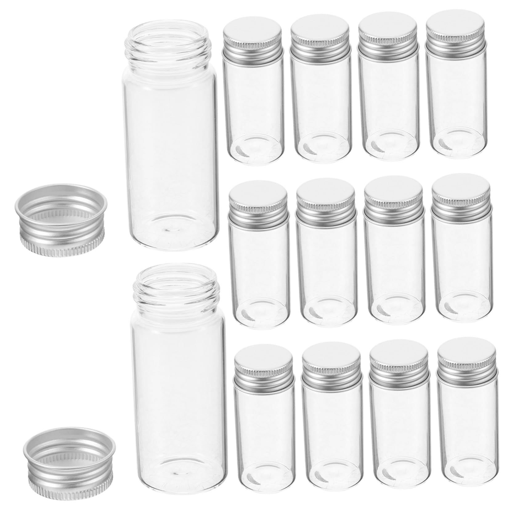 2 Sätze Reagenzglas Flaschenschnalle Kleine Einmachgläser Stopfen Kanister Fläschchen Einmachgläser Mit Breiter Öffnung Mini Flaschen Balsam Set Vorratskammer Stück * 2