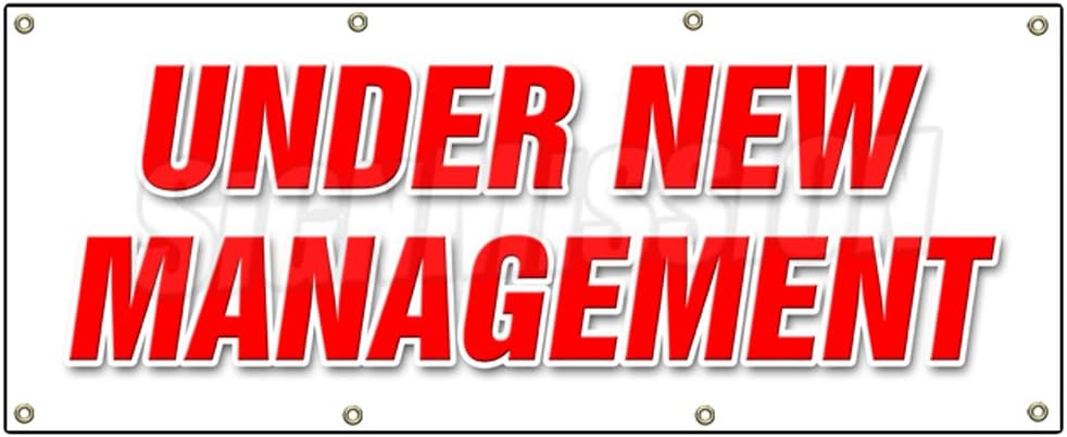 36"x96" Under New Management Banner Sign Brand Owner Owners Management Signs