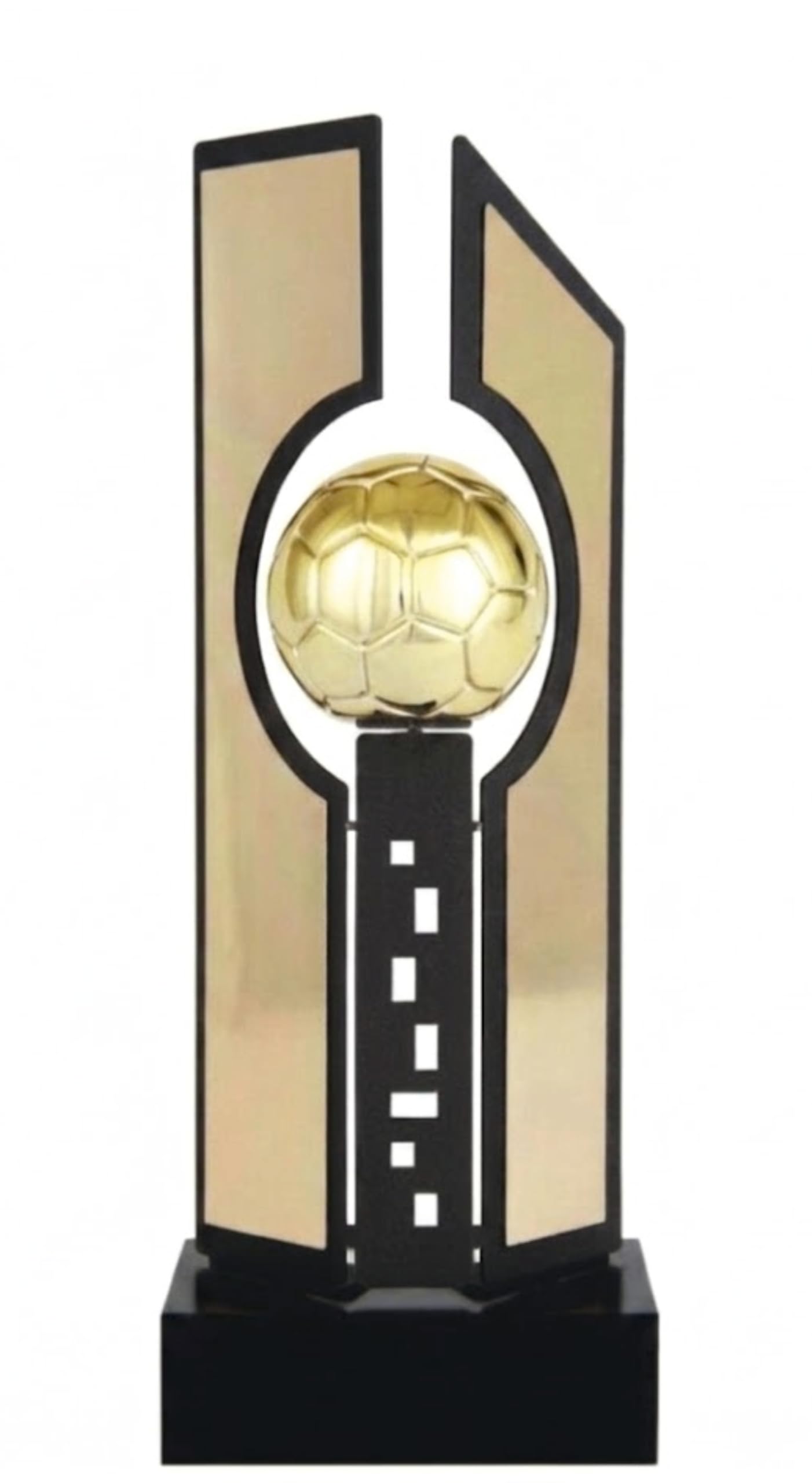 Trofeo Fútbol Dorado para Equipo Campeón, Pichichi, Mejor Jugador, Máximo Goleador... GRABADO Premio metálico 29cm con Balón de Oro