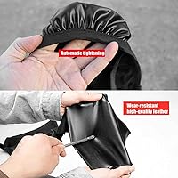 Vista 7 de Funda universal para asiento de motocicleta con elástico, cuero PU transpirable, funda impermeable para asiento para la mayoría de asientos de Negro