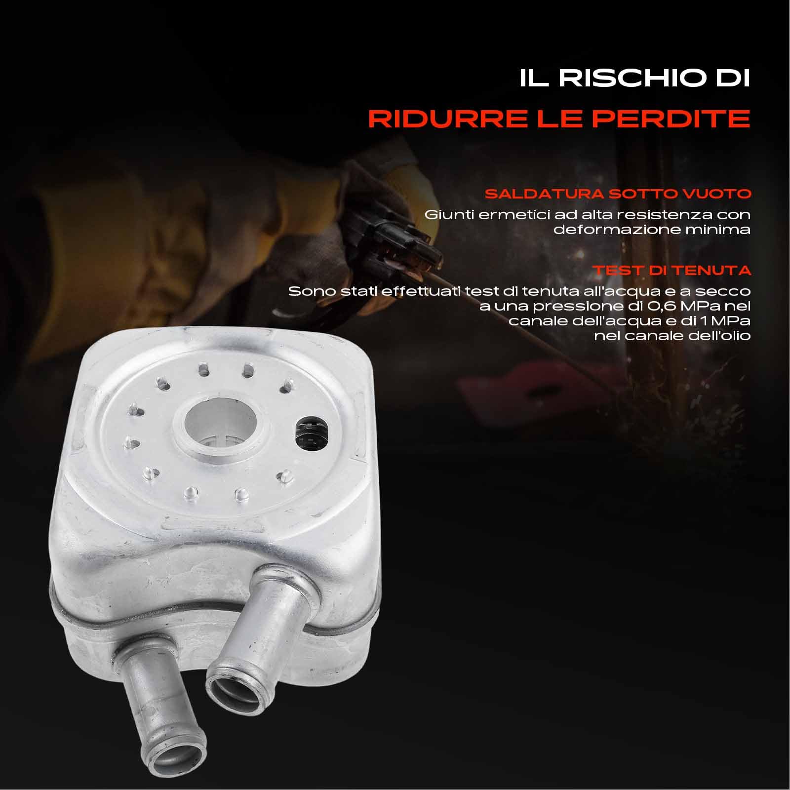 Frankberg Radiatore dell'olio Olio Motore Compatibile con Ibiza III 6L1 1.4L Golf V Variante 1K5 1.9L Golf IV 1J1 1.9L Transporter V Bus 7EB 7EJ 7HB 7HJ 1.9L A4 8D2 1.8L Replace# 028117021B