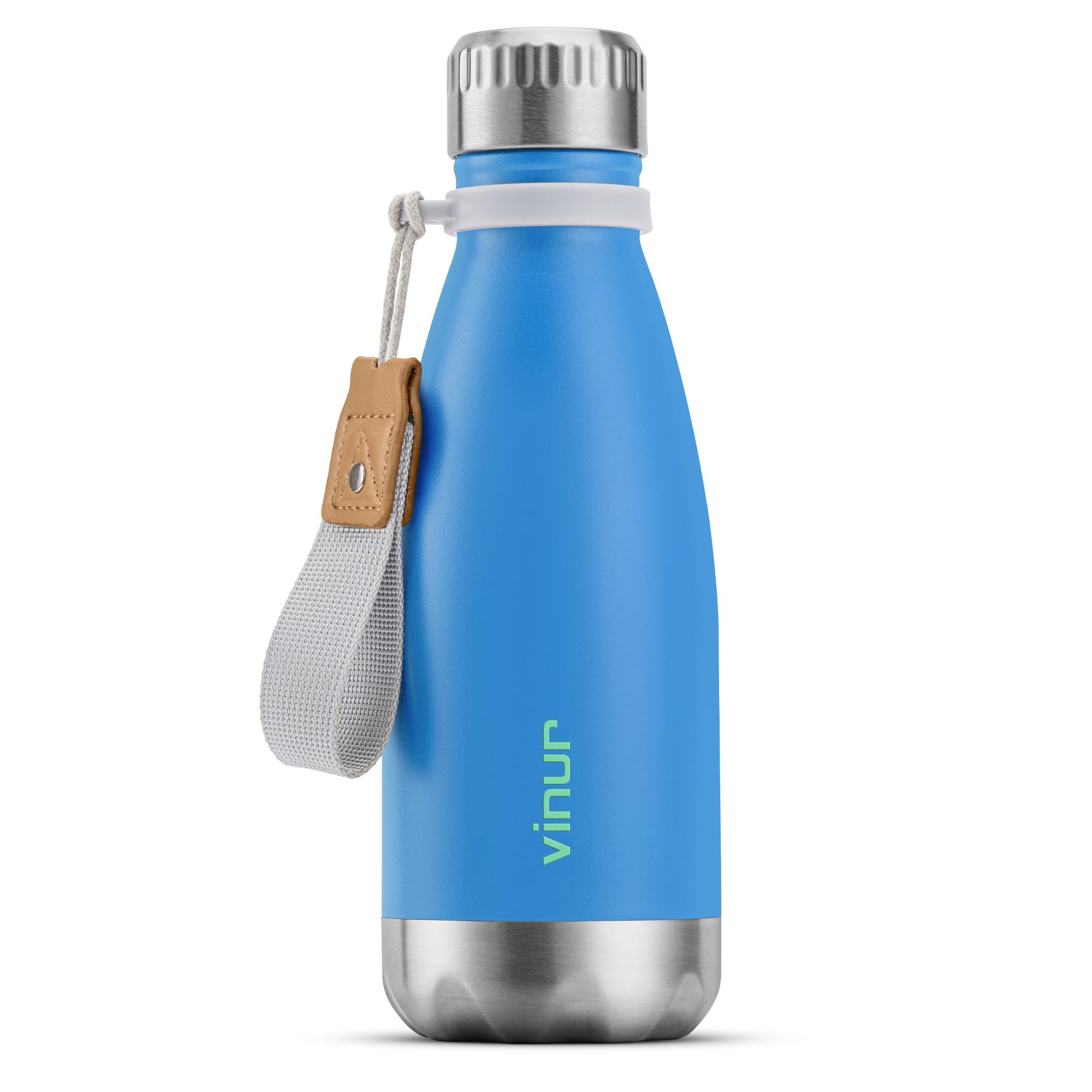 VINUR 12 oz Water Bottle for Kids-Stainless Steel Insulated Water Bottle for School-Cola Shape Leak Proof Travel Flask