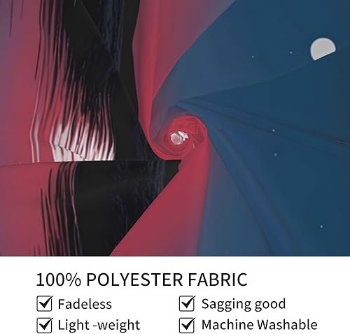 Miniatura 6 de YYHWHJDE Tapiz de decoración de interiores con estampado de luna llena en la noche, 60 x 51 pulgadas suave, duradero y ligero, adecuado para colgar