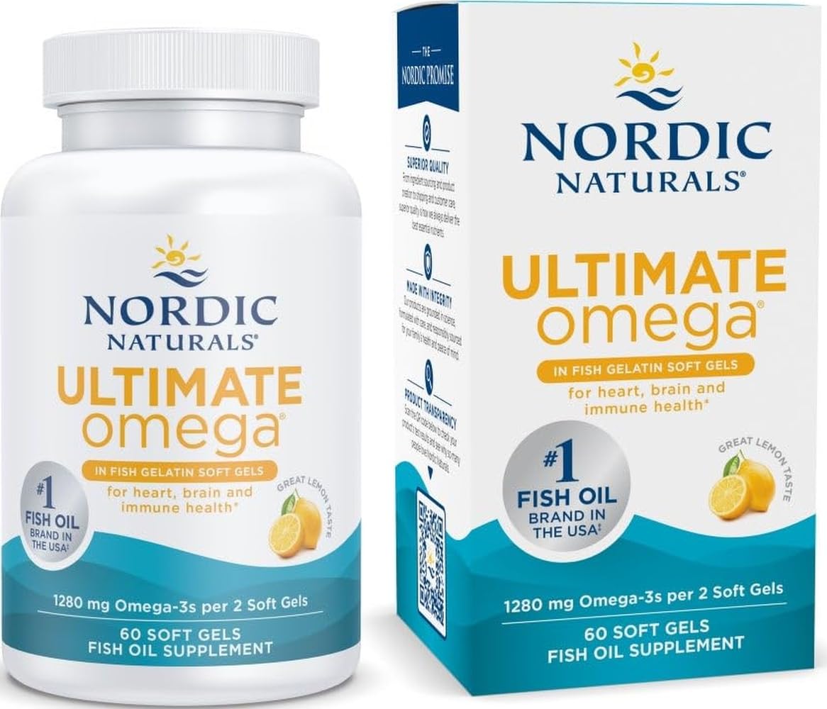 Nordic Naturals Ultimate Omega Fish Gelatin Lemon 1280mg EPA&DHA - 60 Count