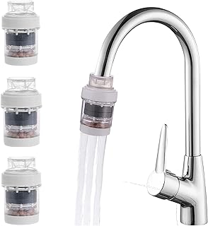 3 Pack Water Filter for Sink, Magnet Faucet Filter, Kitchen Faucet Water Filter, Activated Carbon Water Purification Filter, Faucet Mount Filters Suitable for Standard Faucet