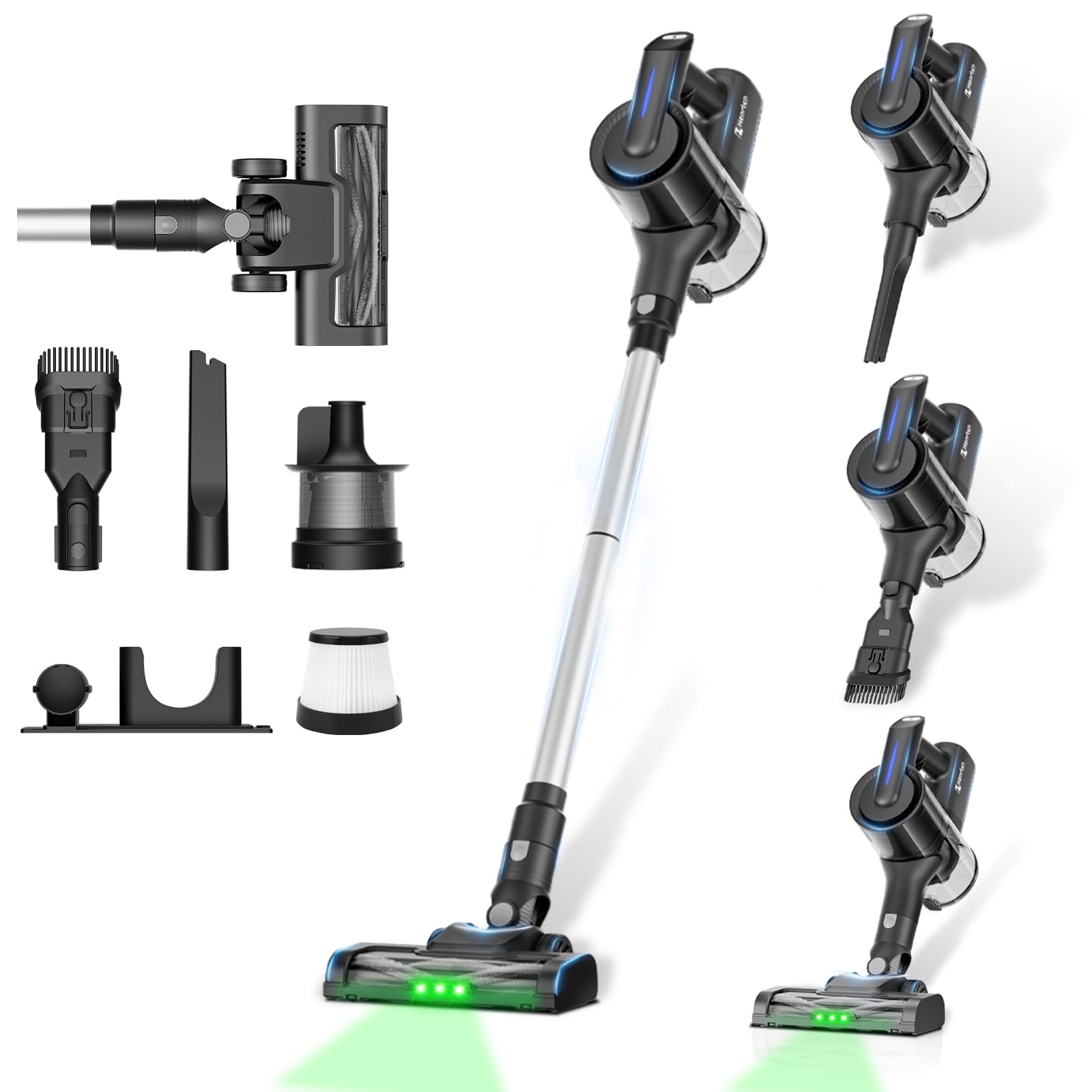 ❤️大特価❤️コードレス掃除機　58kPa強力吸引　グリーンLED搭載　伸縮パイプ Amazon | 掃除機 コードレス【2025超強力吸引55000Pa