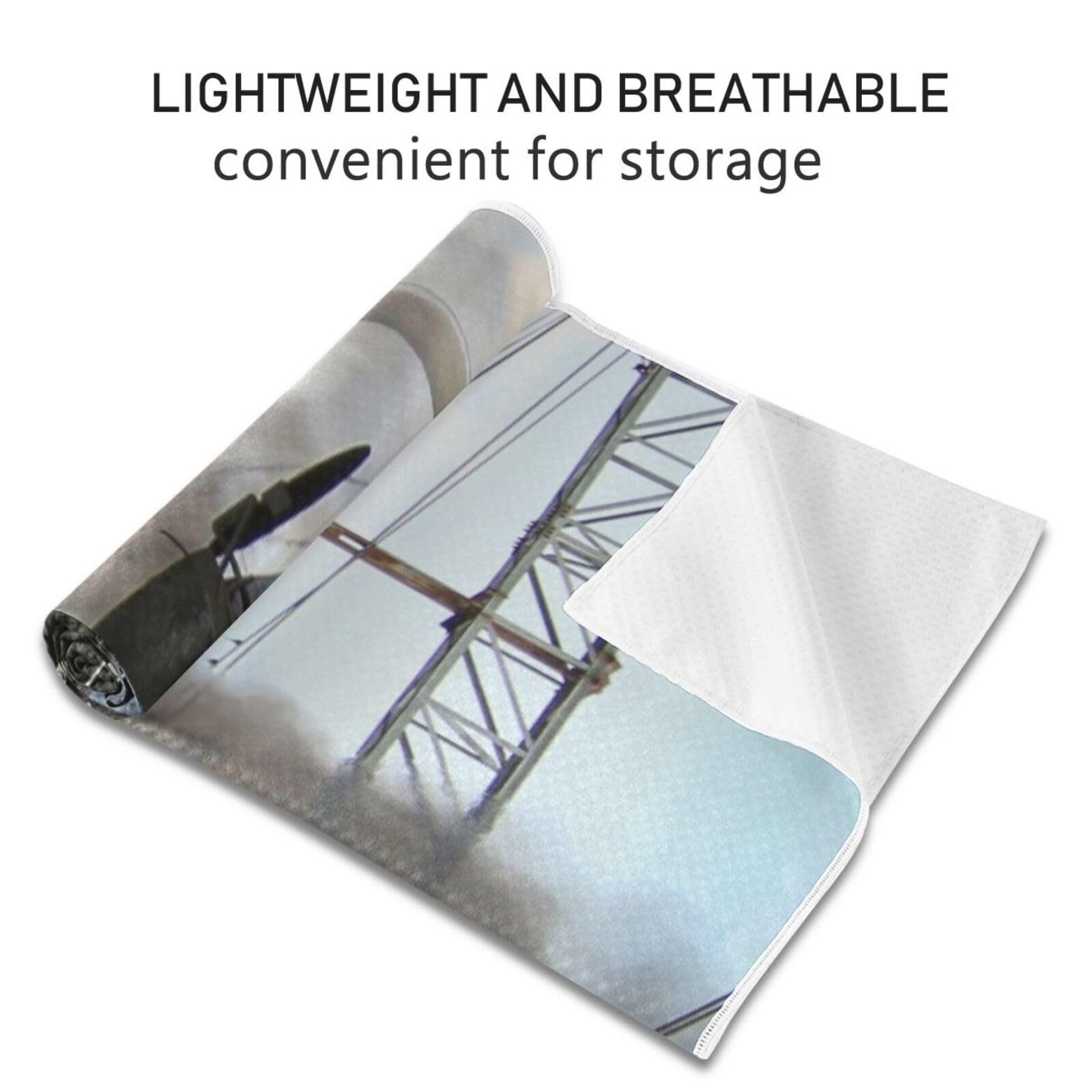 Fygkptb Old Steam Train in Clouds of Smoke Rides by Rail Yoga Towel Non Slip Yoga Mat Cloth Foldable Yoga Towel Sweat Absorbent Yoga Towel with Storage Mesh Bag 73 x 27 inch
