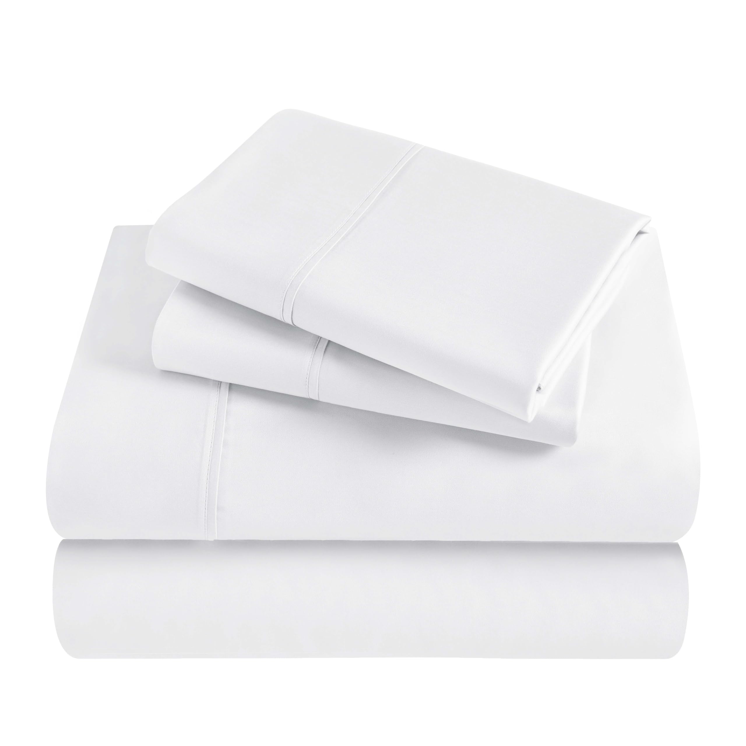 Superior Modal from Beechwood 300-Thread Count Solid Deep Pocket Sheet Set, King, White, 4-Piece SetxSuperior