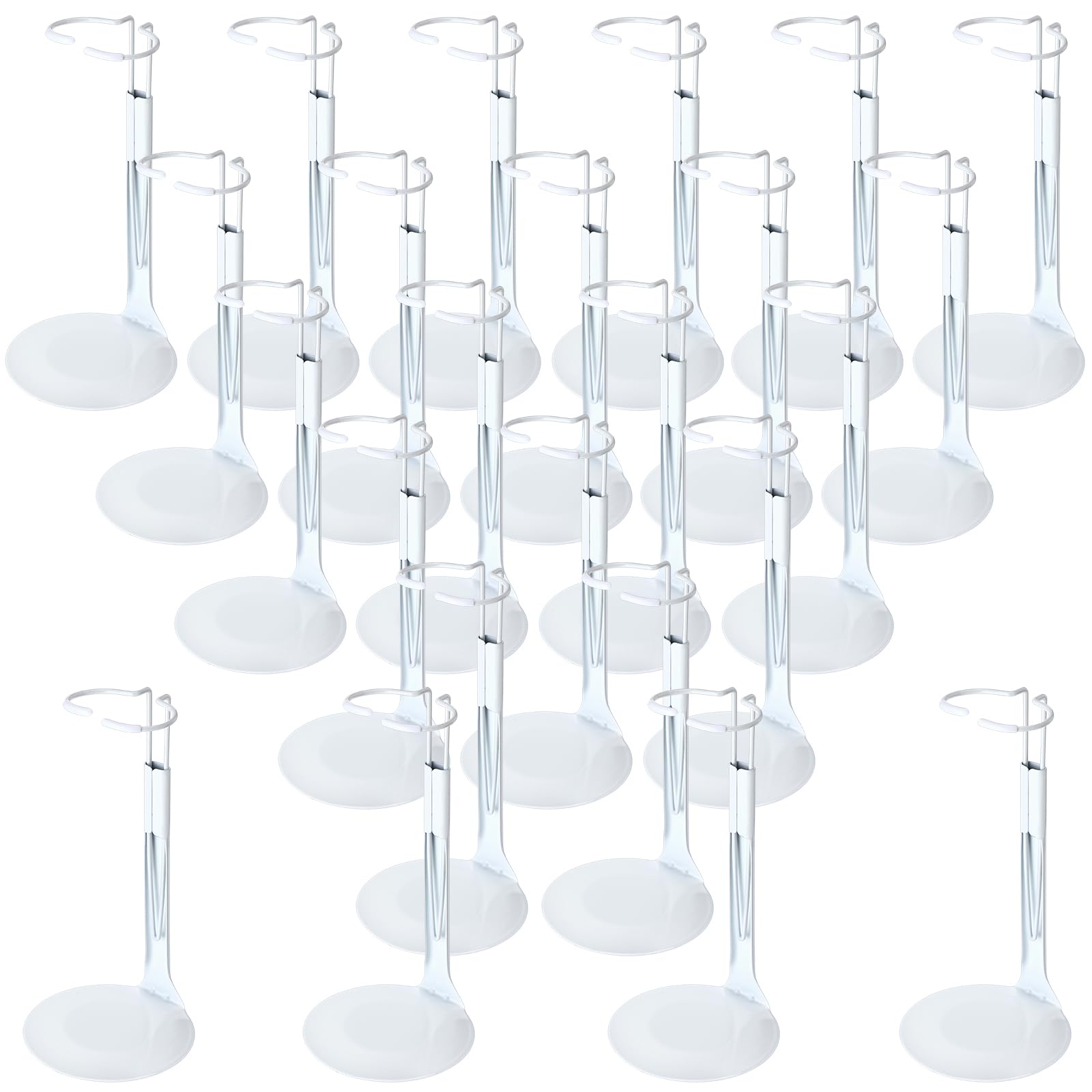 Yaocom 24 Pcs Doll Stands Adjustable Action Figure Stands, White