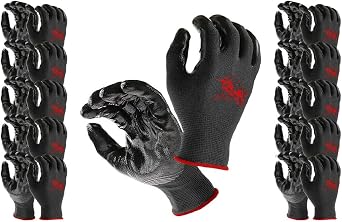 Eldorado Nitrile Coated Multipurpose Worker Gloves with Grip. Color Black