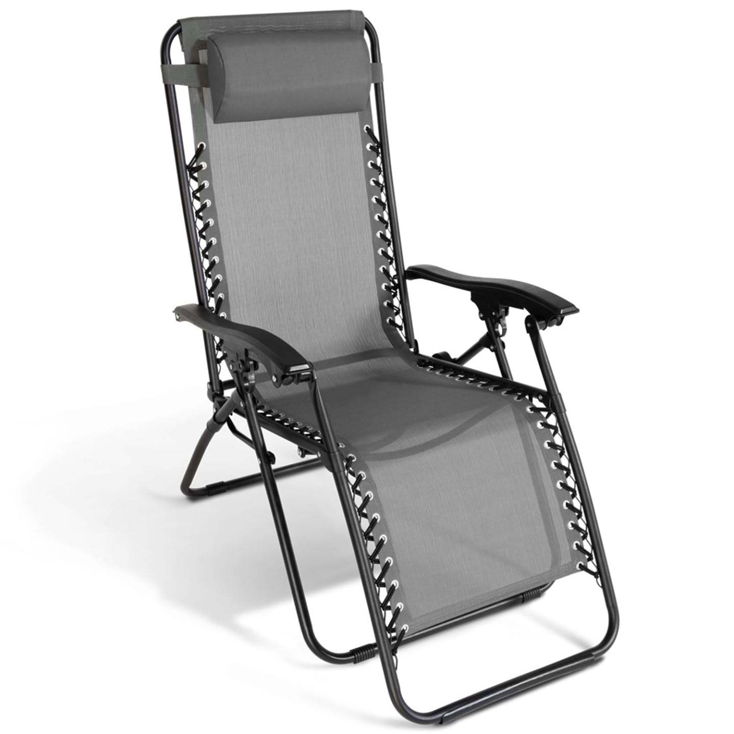 IDMarket - Lot de 2 fauteuils de Jardin inclinables Relax Grand Confort Gris Anthracite