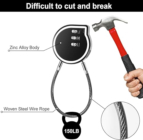 Miniatura 4 de Paquete de 2 cerraduras resistentes de combinación de 3 dígitos, candados de aleación de zinc para casillero de gimnasio, cerraduras de gabinete,