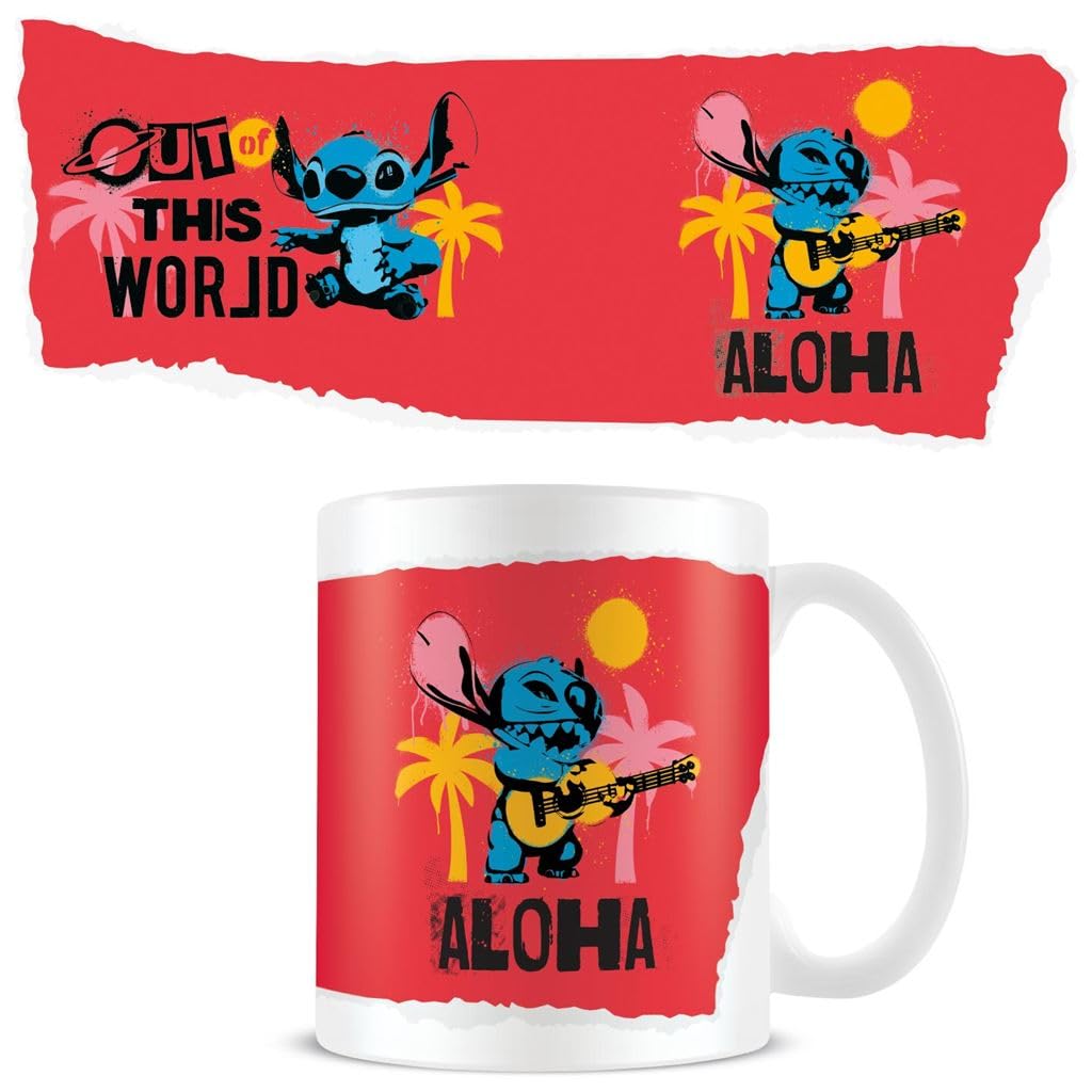 Lilo & Stitch Aloha Mug (One Size) (White/Red)