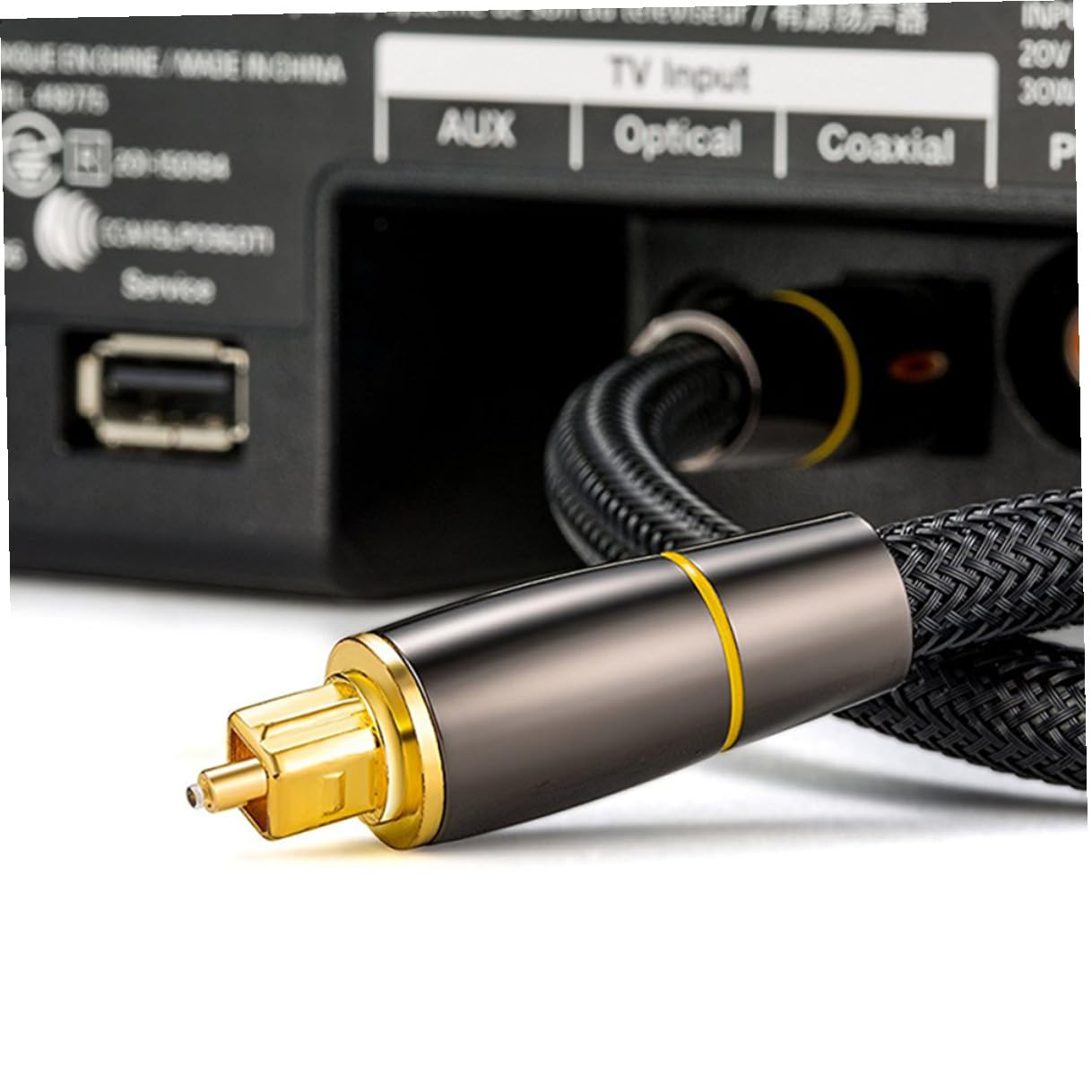 Câble Audio Optique Numérique 20m en Fibre Noire pour Console et Tv