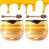 2PCS Honey Lip Balm, Vitamin E Moisturizing Propolis Sleeping Lip Mask, Effective Reduces Lip Lines Prevention Dry and Cracked Lip Scrubs Exfoliator Smoothing Dry Lip Care