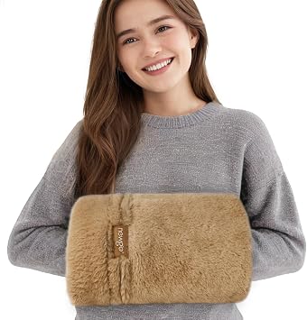 NEWGO Hand Warmers Mitt Microwavable Heating Pad for Hands, Heated Gloves for Hand Arthritis, Stiff Joints, Trigger Finger, Multi-Purpose Warming Pad for Neck, Shoulder, Belly Pain Relief - Brown
