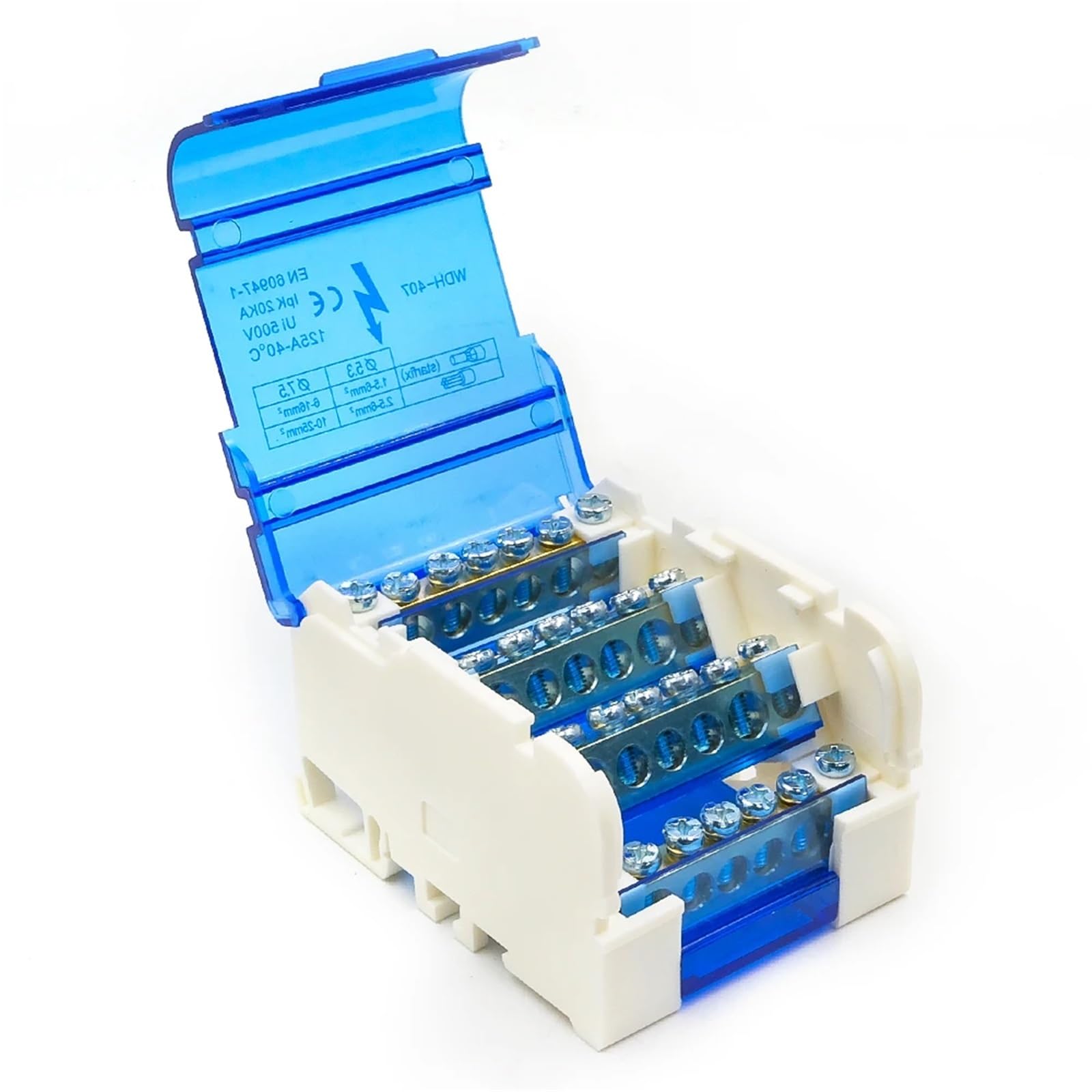 JDOUNFMO (1PCS) WDH-407 DIN Rail Screw Terminal Block, Copper Alloy Compact Electrical Connector for C45/DZ47 Breakers