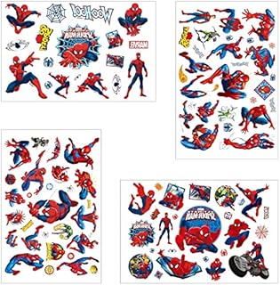 Temporary Tattoo Set Kids Tattoos for Spider Man, 100+pcs 4 Sheets Superheros Kids Tattoos Stickers Stickers for Gift Bags Children's Birthday Giveaways Girls Boys ...