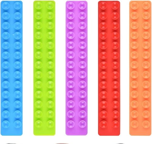 Juguetes para ansiedad, Squidopop con ventosa, paquete de 5 unidades, pulsera de silicona para aliviar la presión de los dedos para niños y adultos,