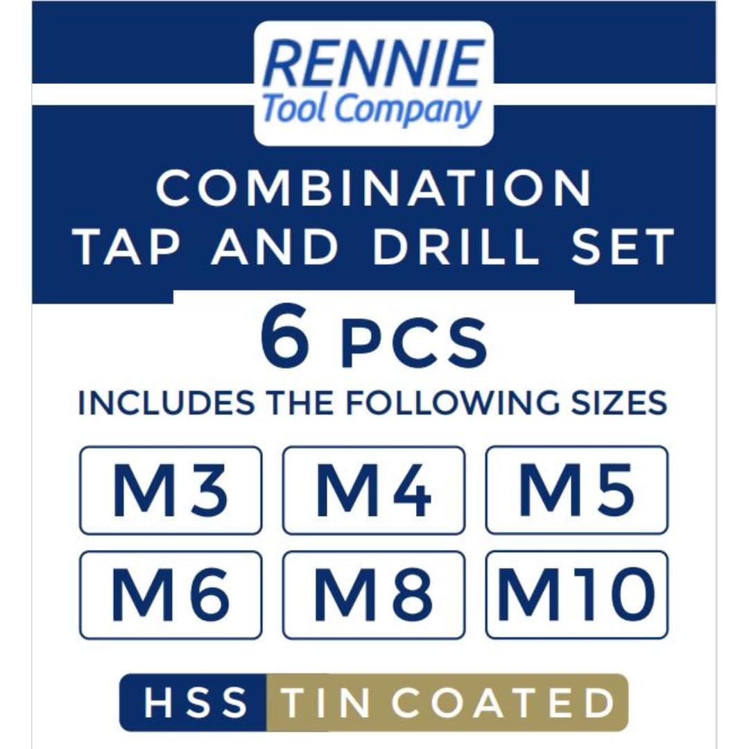 Rennie Tools Taraud à cannelure hélicoïdale HSS M2 revêtu de titane Rennie Tools Taraud à cannelure hélicoïdale HSS M2 revêtu de titane