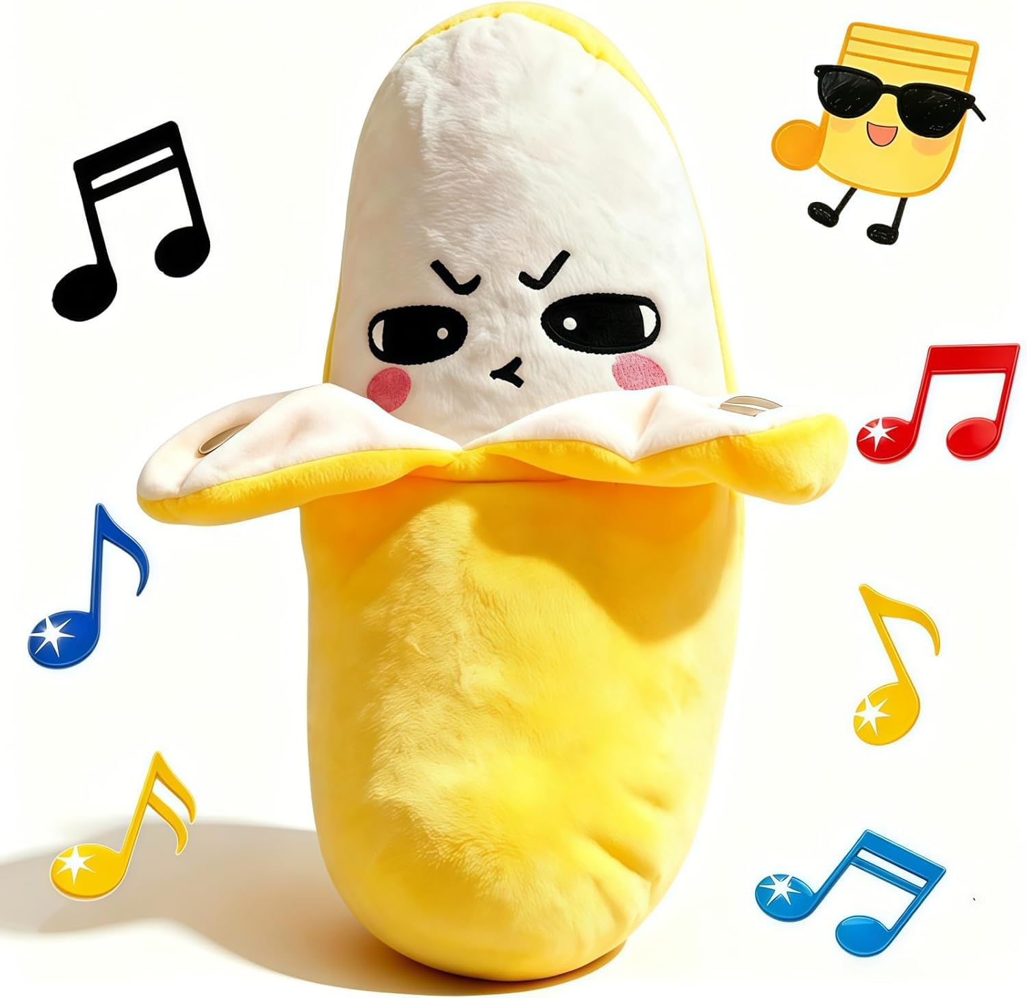 Banana Musical Plush Toy Interactive Sensory Plush Toys for 3-8 Year Old Boys Girls Piano Plushies Music Toys for Kids age 4 5 6 7 Banana Sensory Birthday Present Gifts for Boys Girls Age 3+