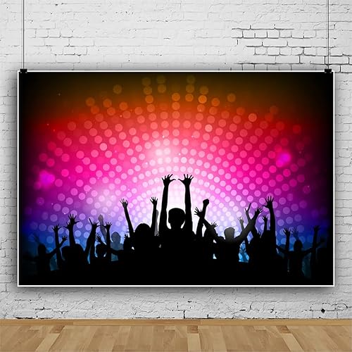 Miniatura 3 de Yeele Telón de fondo vintage de 10 x 6.5 pies para fiesta de discoteca de vuelta a los años 70, 80, 90, baile oscuro, graduación, fiesta de