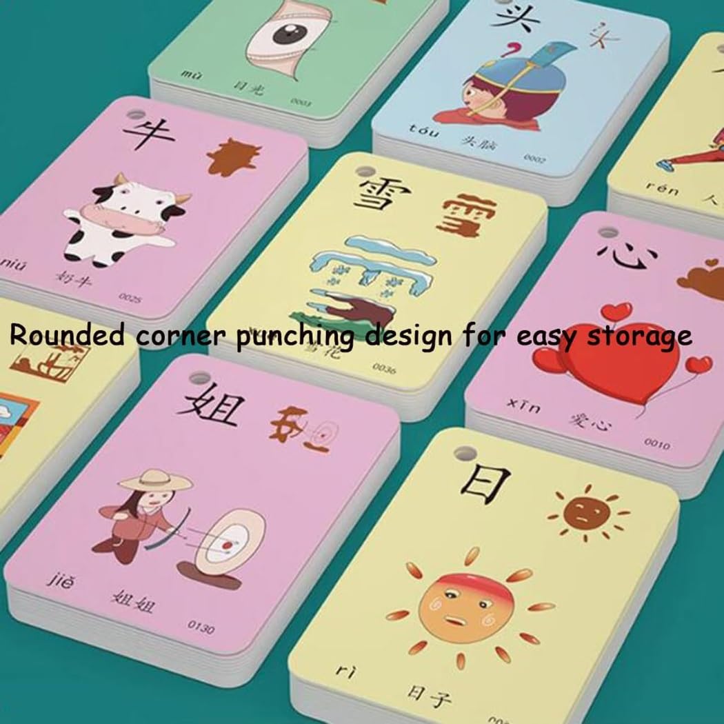 Cartes mémoire multifonctions chinoises for apprendre le chinois mandarin. Jeu de cartes mémoire for apprendre les caractères chinois et les hiéroglyphes for les débutants.(1000 words)