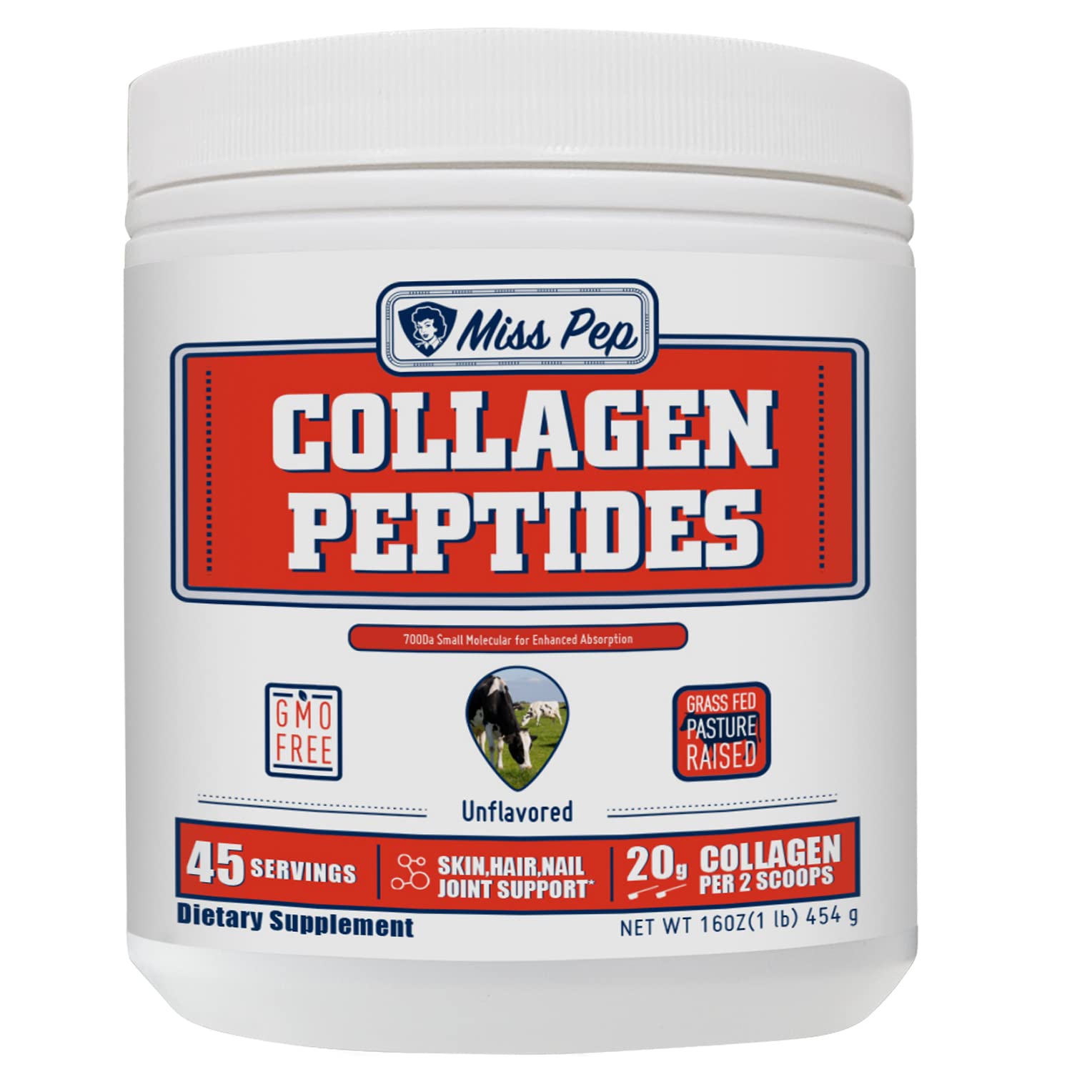 Buy Misspep Hydrolyzed GrassFed Collagen Peptides Powder, Unflavored