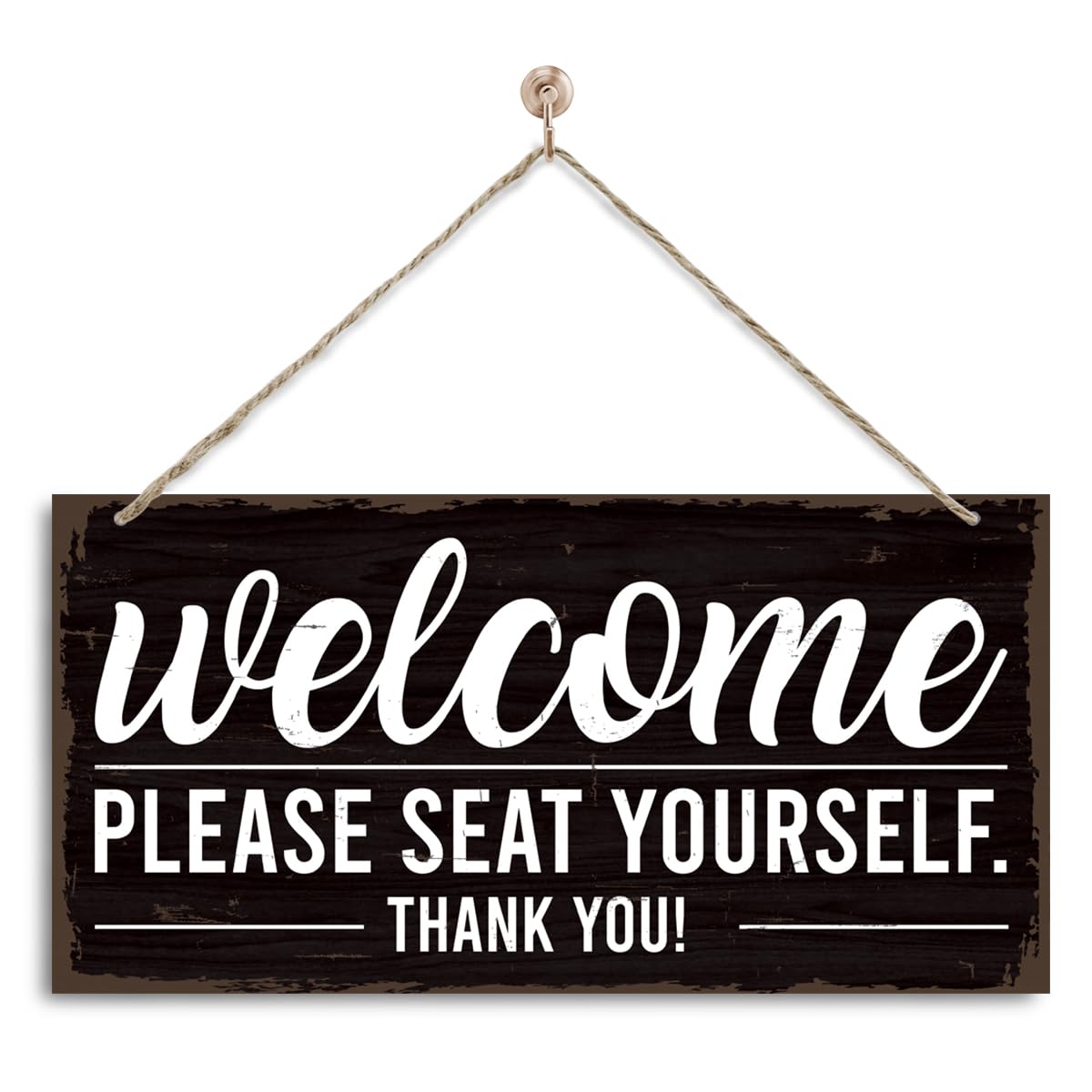 Funny Bathroom Wall Decor Sign, Farmhouse Rustic Bathroom Decoration, Please Seat Yourself Wooden Wall Hanging Sign, Decorative Signs for Home Toilet and Restroom 13.8 * 6.9 Inches