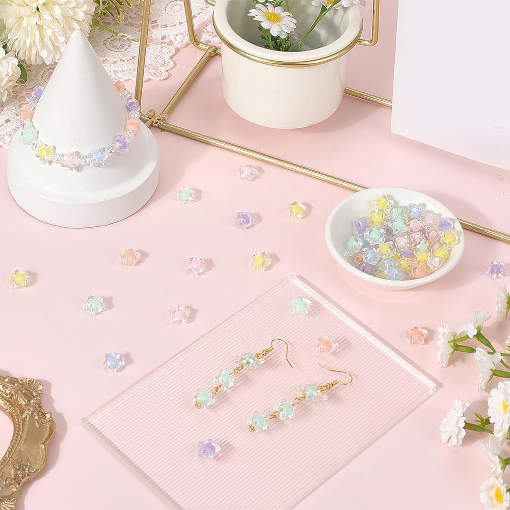 SUNNYCLUE 1 Box 120cs 6 Colors Acrylic Star Beads Transparent Star Beads Bulk Cute Plastic Small Faceted Colorful Pony Loose Spacers for Jewelry Making DIY Crafts Supplies Bracelet Keychains Necklace - Image 3