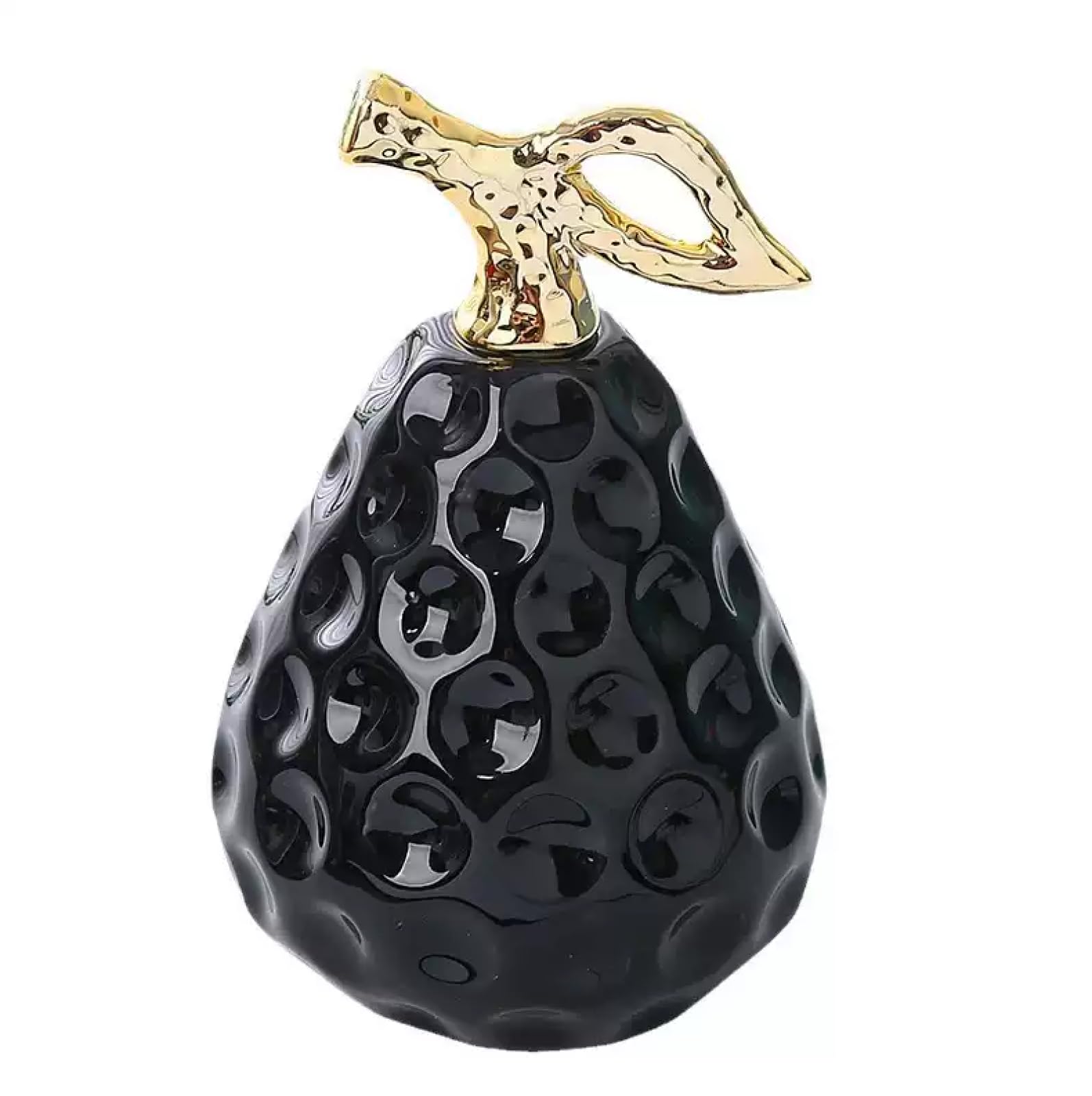 DECRZPB Ceramic Ornament Black pear Handcrafted Sculpture Arts Home Decor Office Wedding Gift
