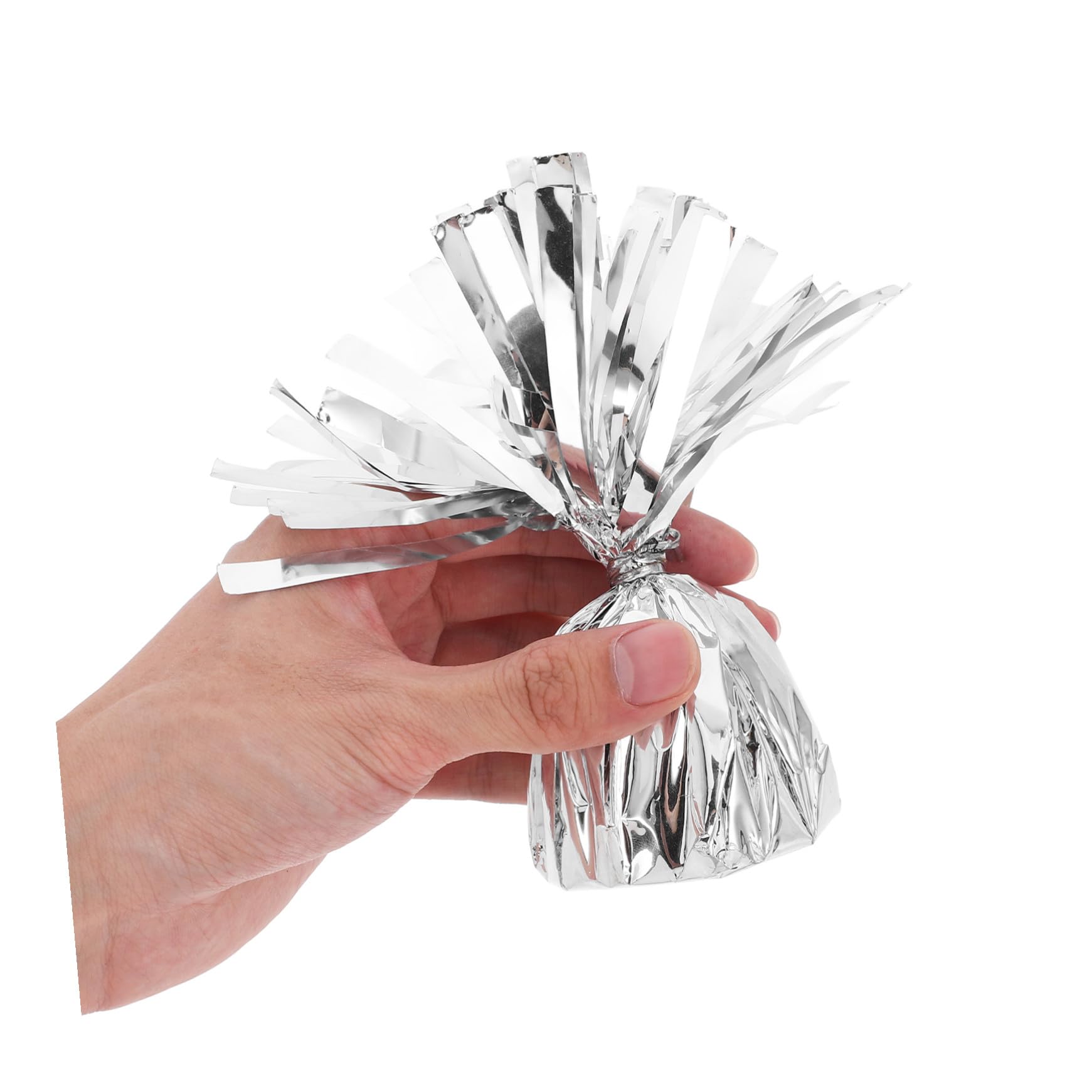 Garneck 6 Stück Schwere Ballongewichte aus Pet und Zement in Silber Elegantes Design zur Einfachen Befestigung für Hochzeits und Partydekorationen