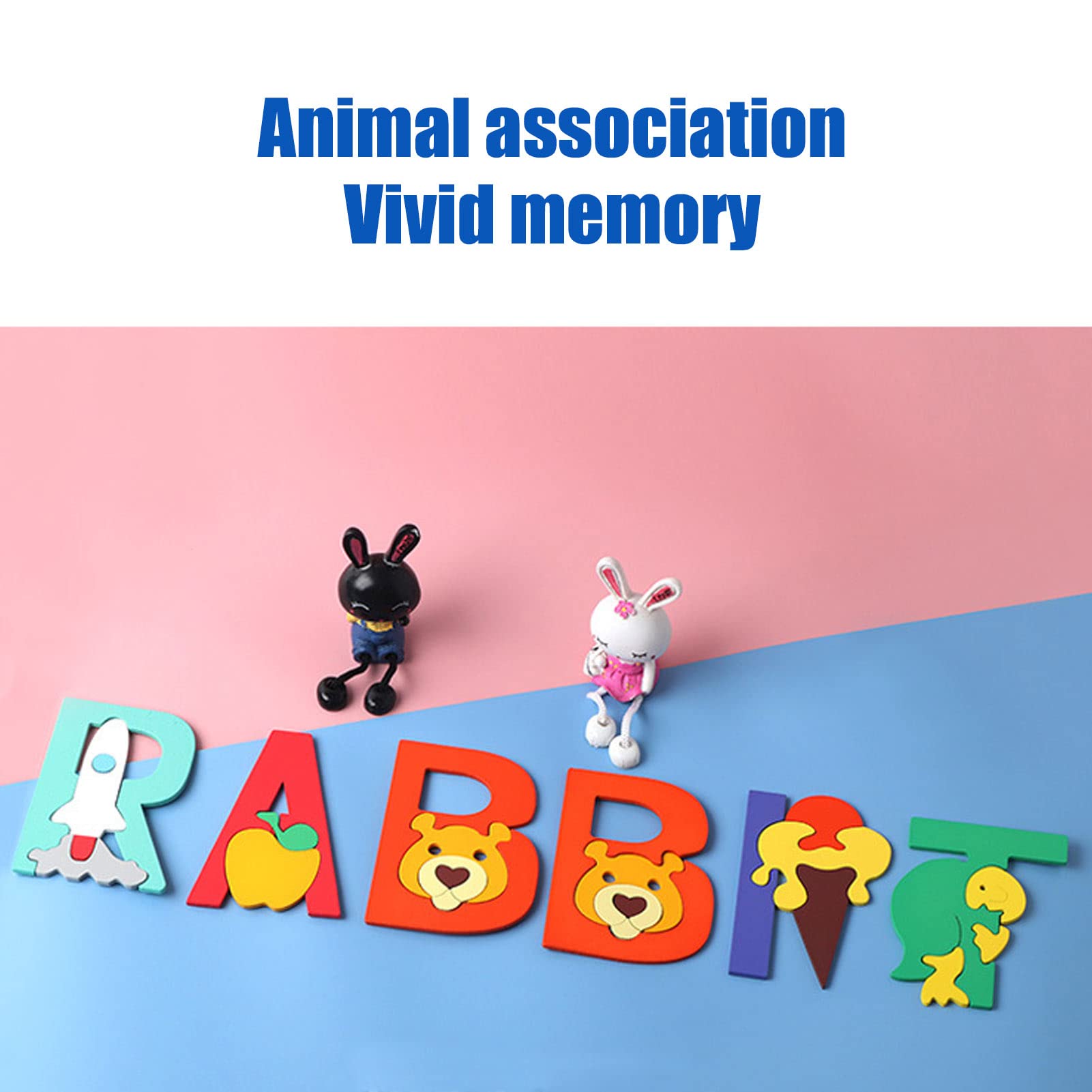 Lylithuif Jouets de puzzle alphabet en bois 26 blocs de lettres Puzzle Board jouet d'éducation précoce pour les enfants apprenant et jouant en bois massif 26 pièces