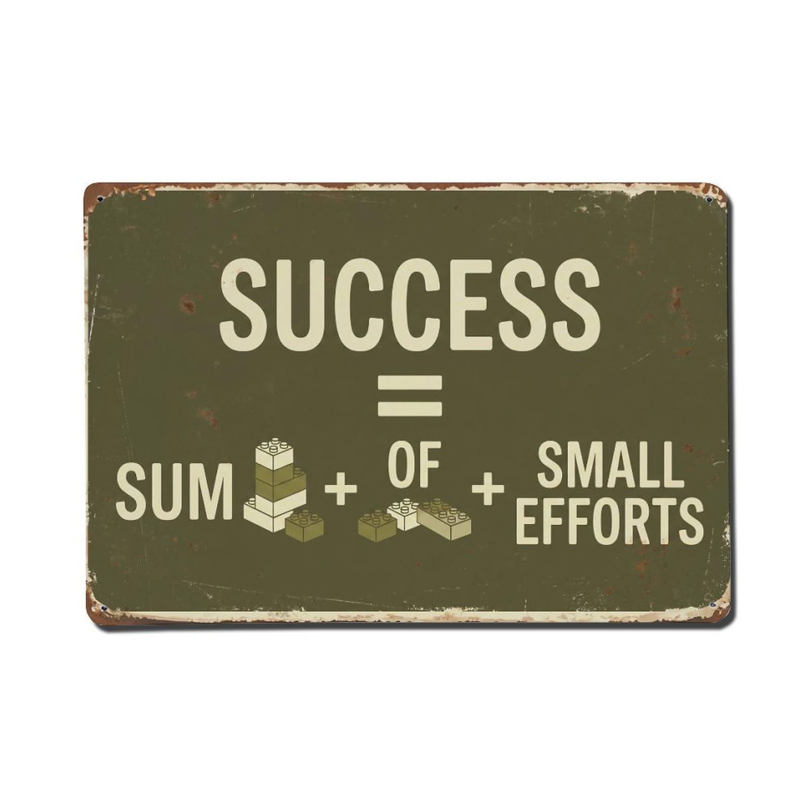 Success Sum Small Efforts Retro Motivational Slogans 2 Metal Tin Sign Plaque Wall Decor for Cafe, Club Bar, Office, Home Garden Metal Poster 8x12Inch