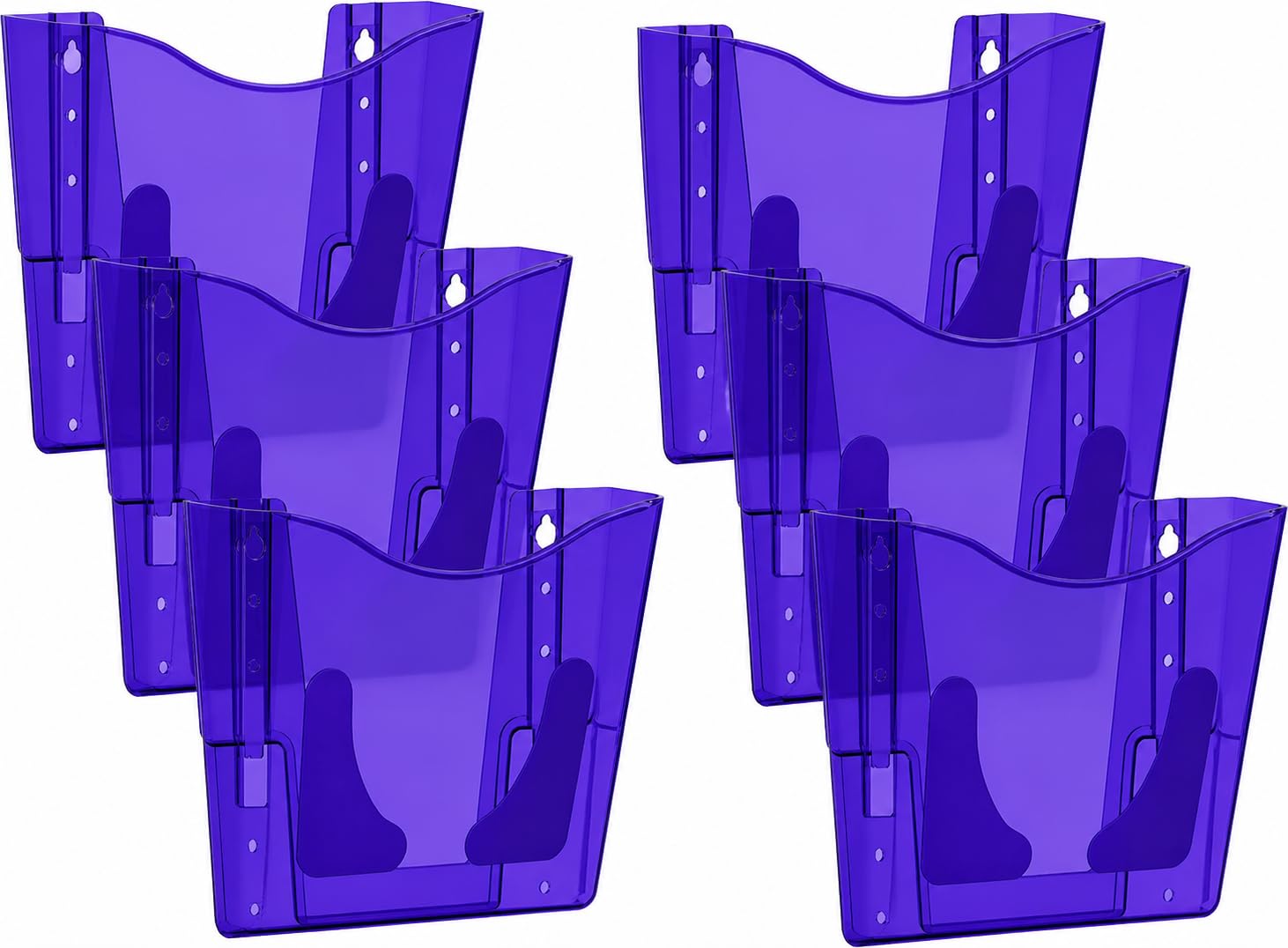 Deflecto Pack of 6 Gemstone collection A4 Portrait Wall Pocket Literature File - Amethyst