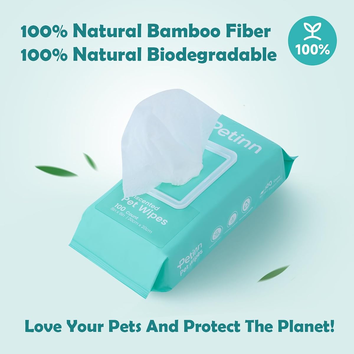 Organic Bamboo Pet Grooming Wipes view 2