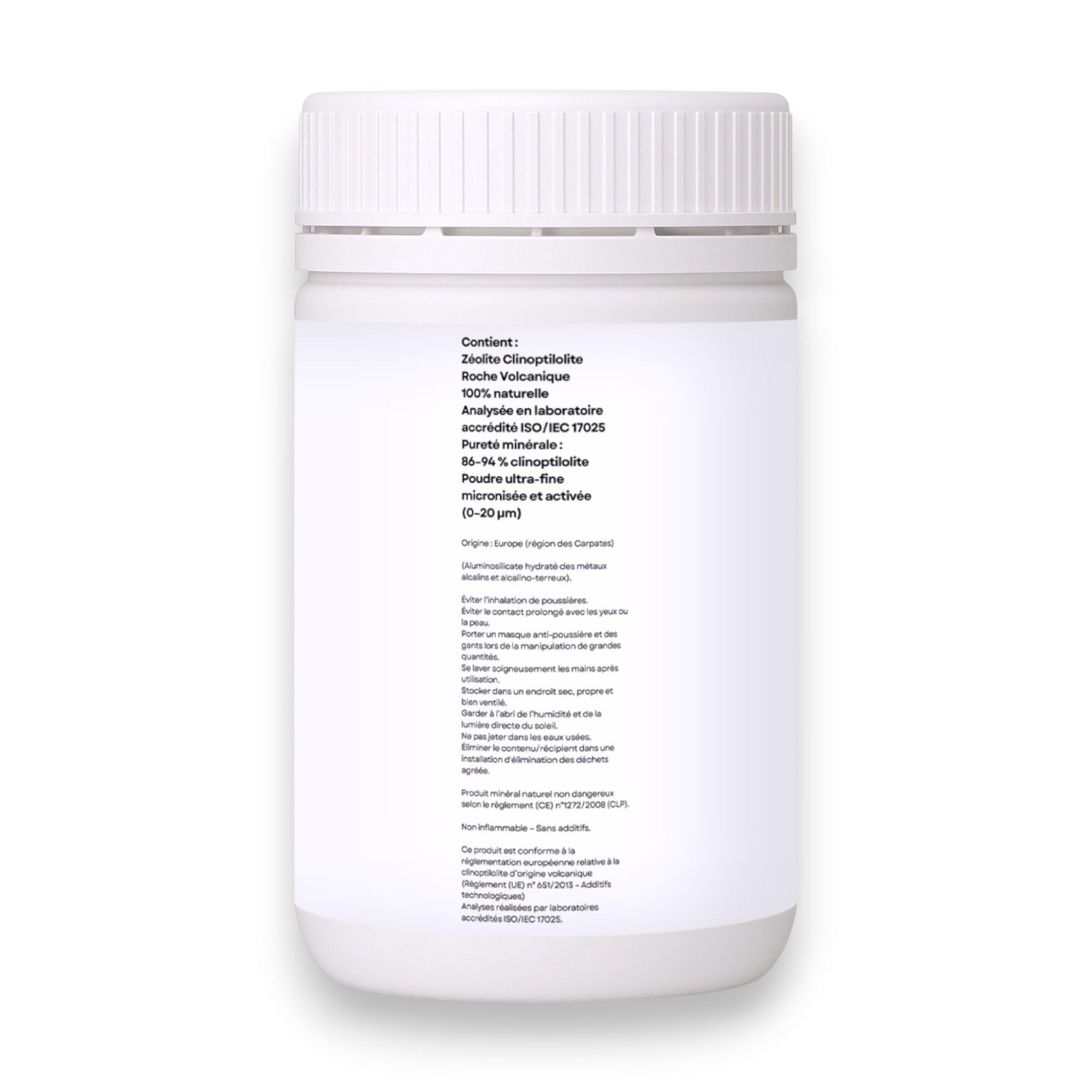 Zéolite - Roche volcanique pure et 100% naturelle - Pureté ≃94% en Clinoptilolite - Origine EU - Poudre ultra-fine - Sans additifs - testée et contrôlée en Allemagne (250 g)