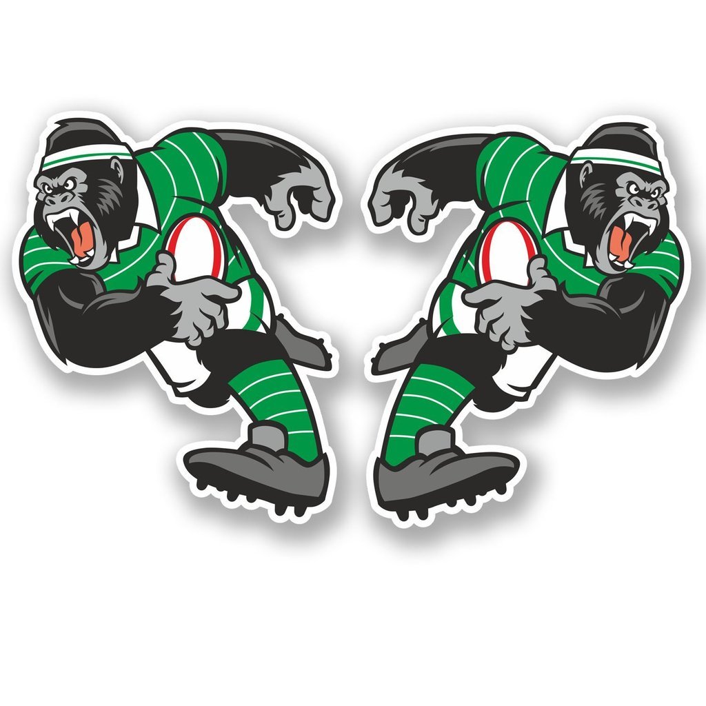 Destinationvinyl Multi 2 X 10Cm/100Mm Rugby Window Cling Sticker Car Van Campervan Glass #4924