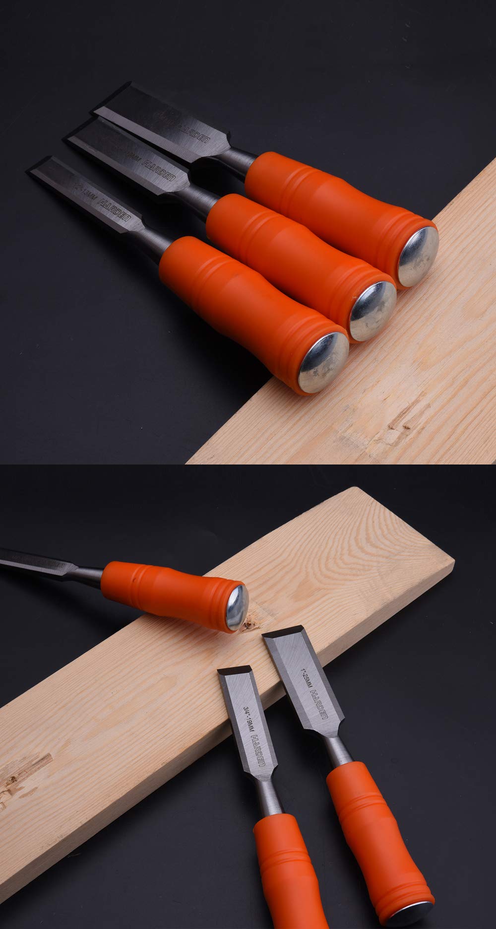 Harden 3pcs (13mm, 19mm, 25mm) Wood Carving Chisel Set CRV Steel - 611001 3