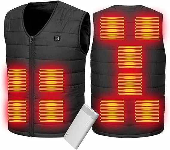 Amazon 在庫処分 ヒーター10つ M 7xl Inotenka 電熱ベスト ヒーターべスト 加熱ベスト 電熱ジャケット 超軽量 防寒着 約360g Usb給電 中綿 電熱ウェア 加熱チョッキ 電熱インナー Vネック 暖房服 バイクウエア 大きいサイズ 男女兼用 アクティブベスト 通販