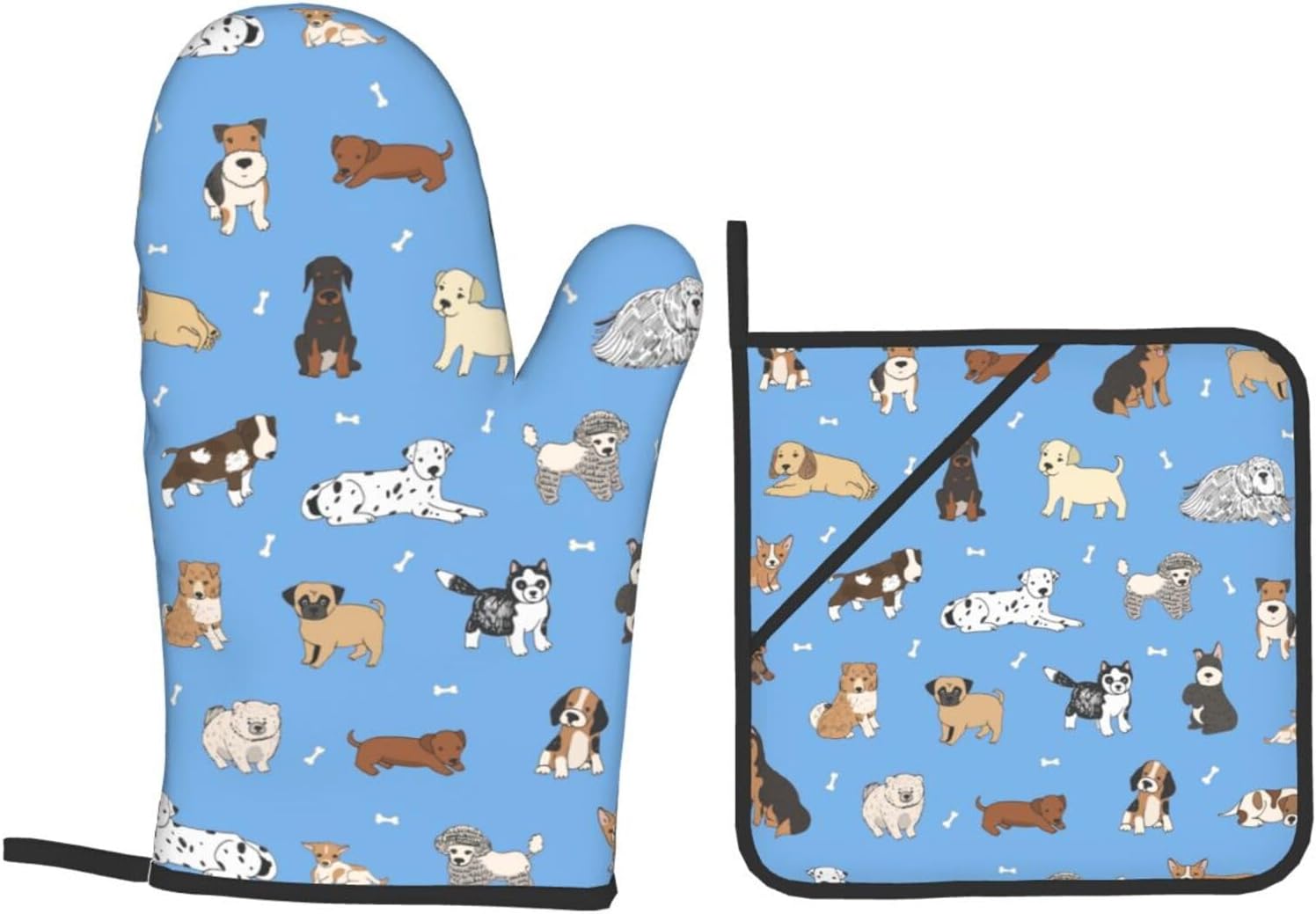 Cute Dog Animals Oven Mitts and Pot Holders 4 Pcs Set Oven Glove and Potholder Suitable for Barbecues Baking Cooking Microwave - Image 9