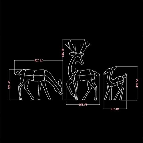 Miniatura 7 de Juego familiar de ciervos de Navidad para decoración de patio familiar de ciervos al aire libre con luz LED para exteriores (blanco, dólar)