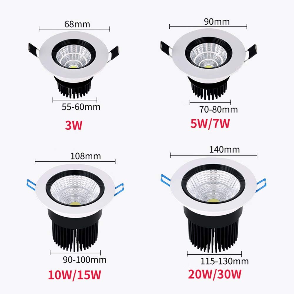 Faretto COB Faretto Rotondo a LED da Incasso a soffitto Lampada da Incasso con Driver Faretti da Incasso girevoli 60W Equivalente a incandescenza per Soggiorno Camera da Letto Cucina Bagno