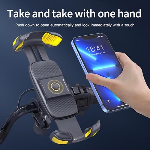 Miniatura 3 de Soporte para teléfono de motocicleta  Soporte para teléfono de bicicleta  Abrazadera para manillar de motocicleta, clip de teléfono celular para