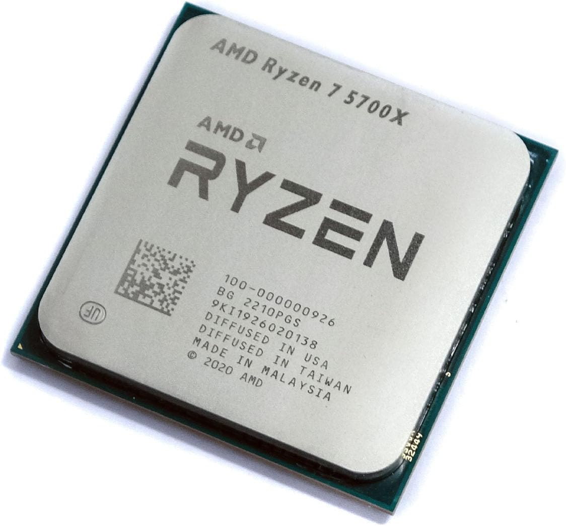 Procesador de escritorio AMD Ryzen 7 5700X de 8 núcleos: 16 subprocesos, TDP de 65 W con enfriador de CPU, caché L3 de 32 MB, PCIe 4.0, aumento de hasta 4,6 GHz, AM4, Zen 3, DDR4, Precision Boost 2, bandeja OEM, juegos, hogar y oficina