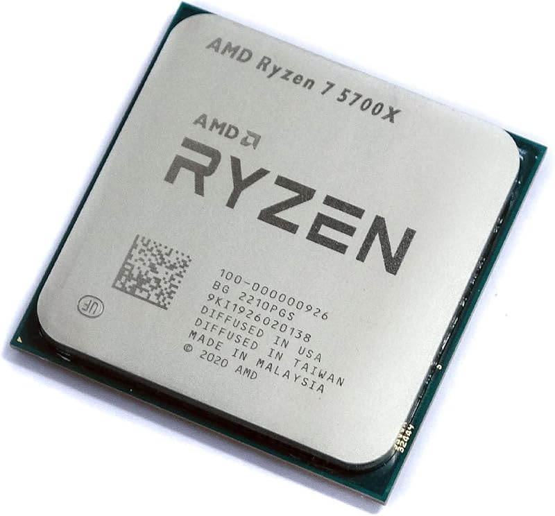Procesador de escritorio AMD Ryzen 7 5700X de 8 núcleos: 16 subprocesos, TDP de 65 W con enfriador de CPU, caché L3 de 32 MB, PCIe 4.0, aumento de hasta 4,6 GHz, AM4, Zen 3, DDR4, Precision Boost 2, bandeja OEM, juegos, hogar y oficina