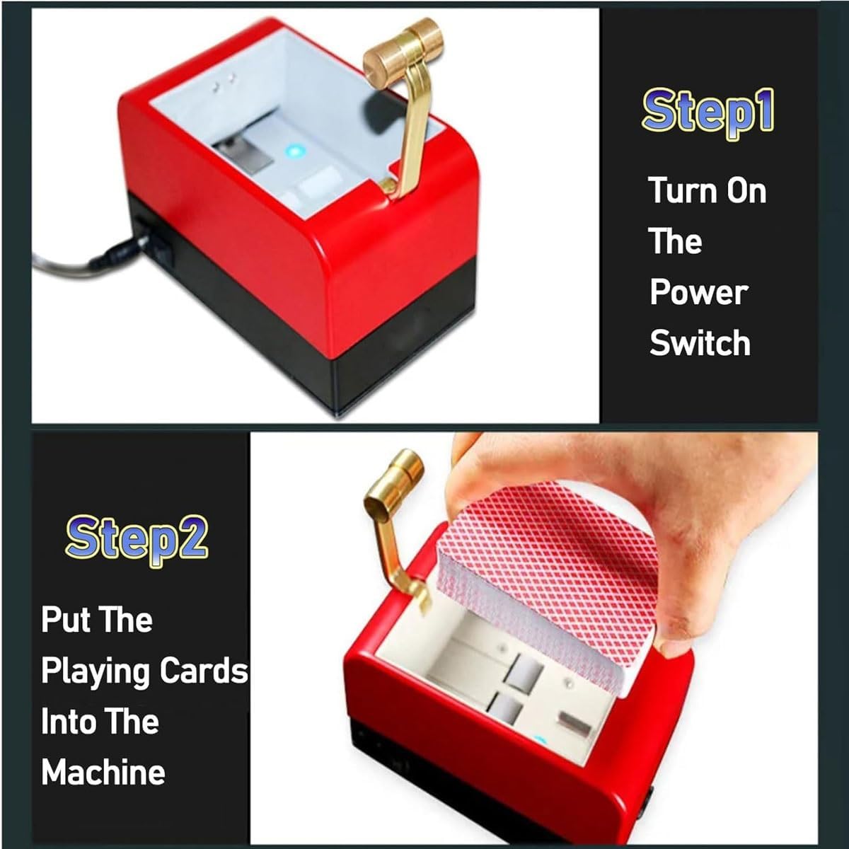 Automatic Card Dealer,360° Rotating Professional Card Shuffler,Portable Card Splitting Machine, Licensing Machine for 2-8 People Game,No Shuffle Function