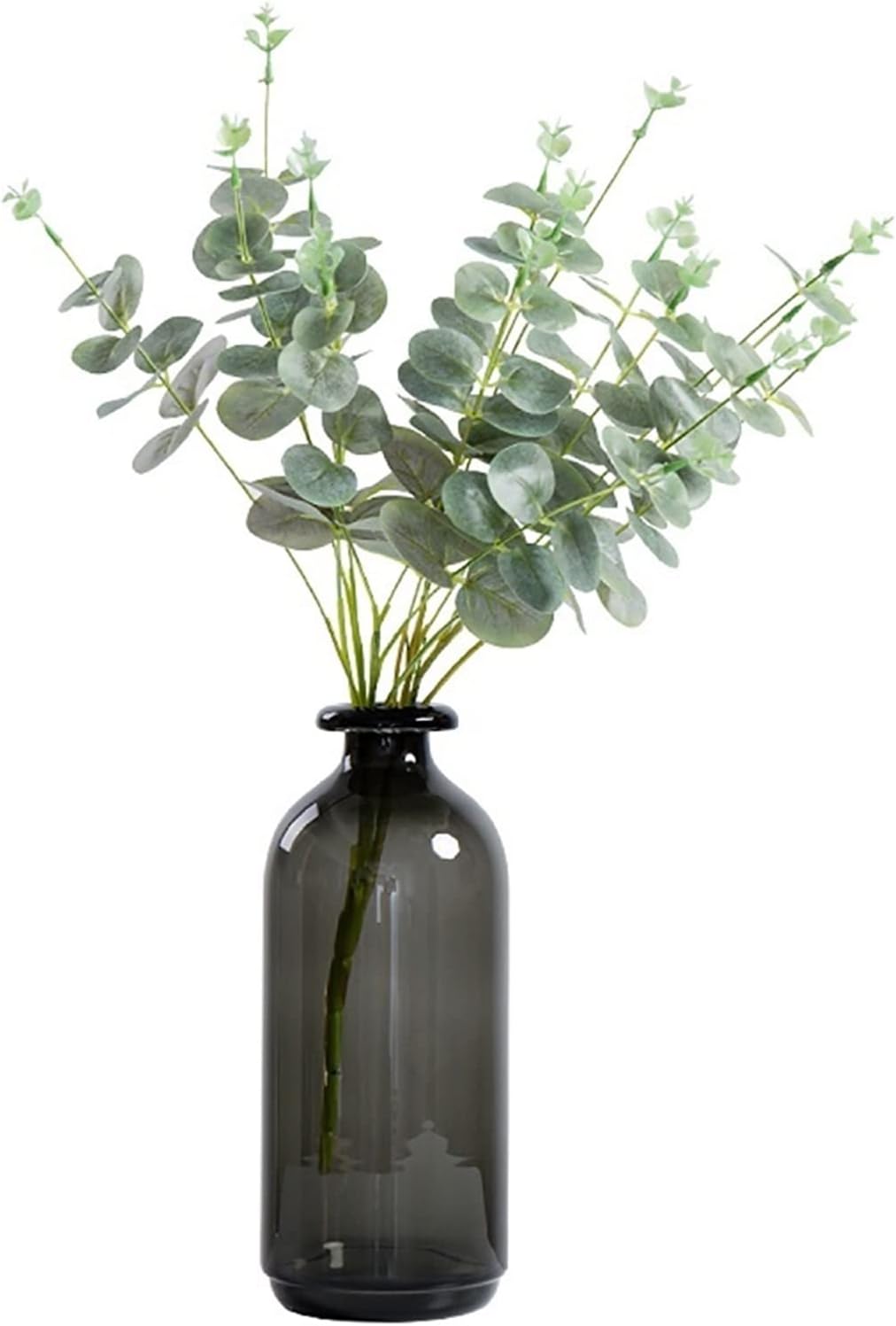 Vase Nordic Black Transparent Glass Flower Arrangement Vase Creative Table Dried Flower Decorations Desktop Ornaments Suitable for Dining and Living Room Home decoratio(Large)